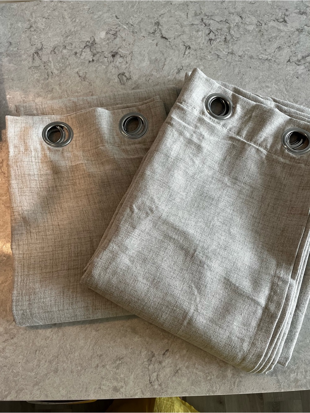 Neutral Linen Blend Blackout Grommet Curtain Panel Set